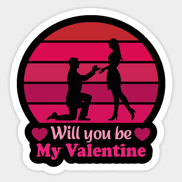 Will you be my Valentine Sticker by AymanShop29